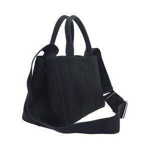 Prada shoulder embossed Tote Canapa Canvas adjustable black lettering